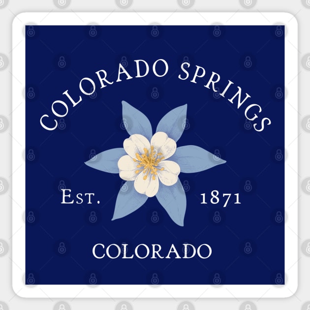 Colorado Springs CO Vintage Columbine Sticker by TGKelly